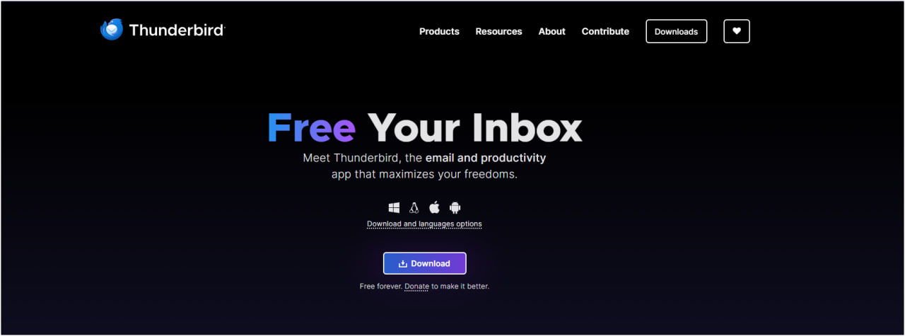Thunderbird Download Page